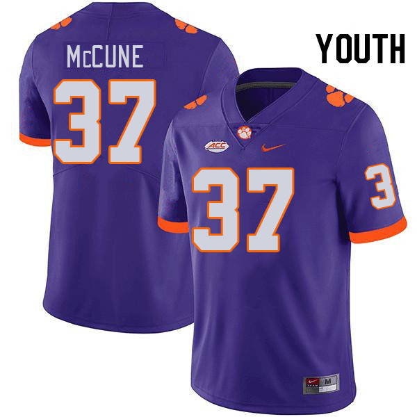 Youth #37 Will McCune Clemson Tigers College Football Jerseys Stitched-Purple